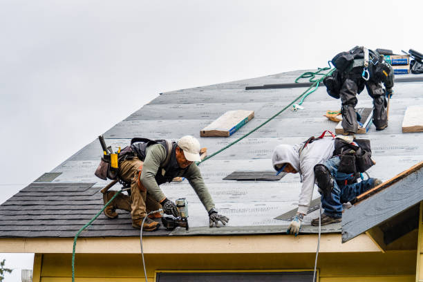 Professional Gutter Installation technician working in Leicester, MA